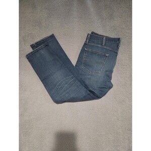 Levis 502 Jeans Mens 38x32 (38X29) Blue Tapered Stretch Denim Medium Wash